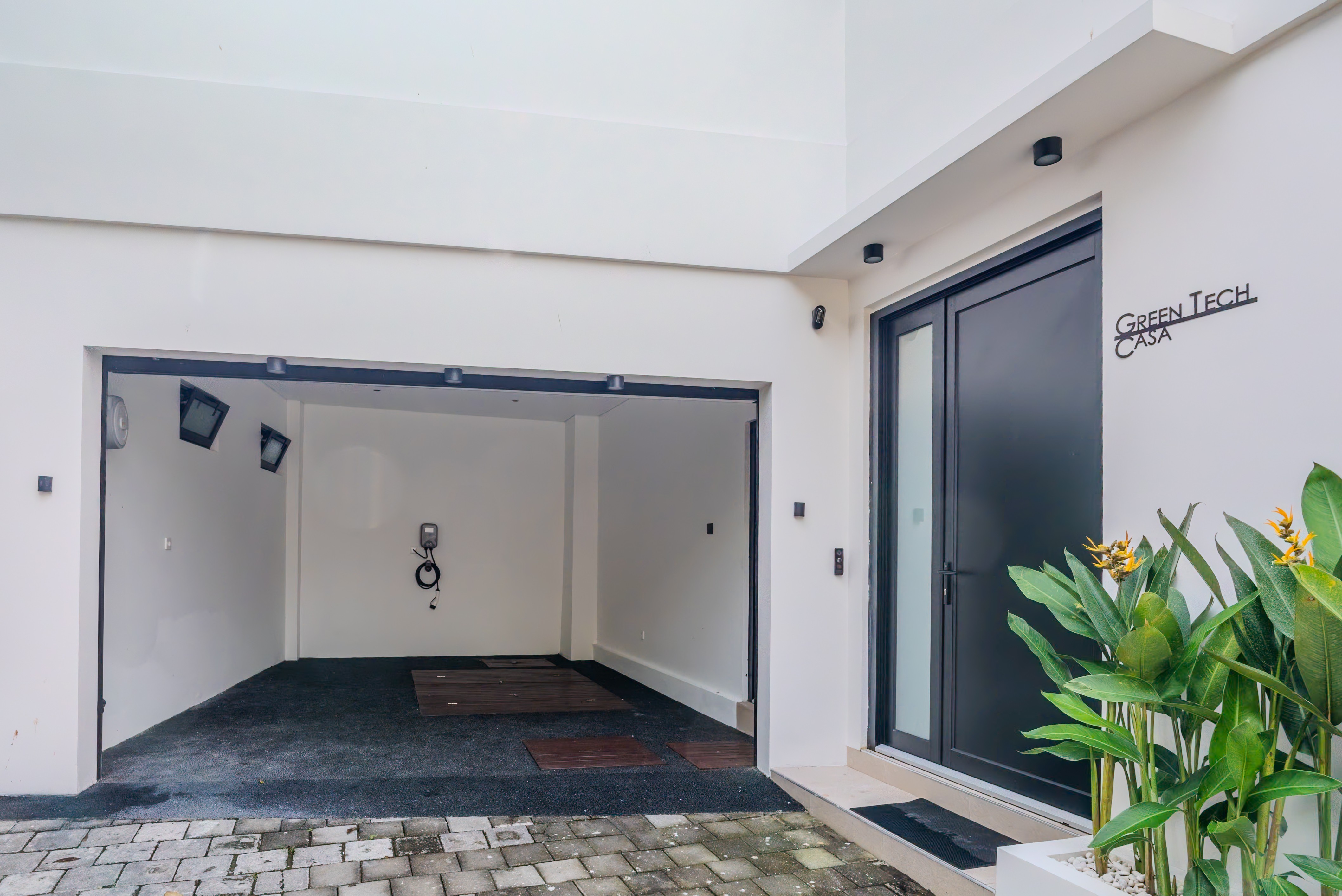 Private Garage with EV Charging Setup